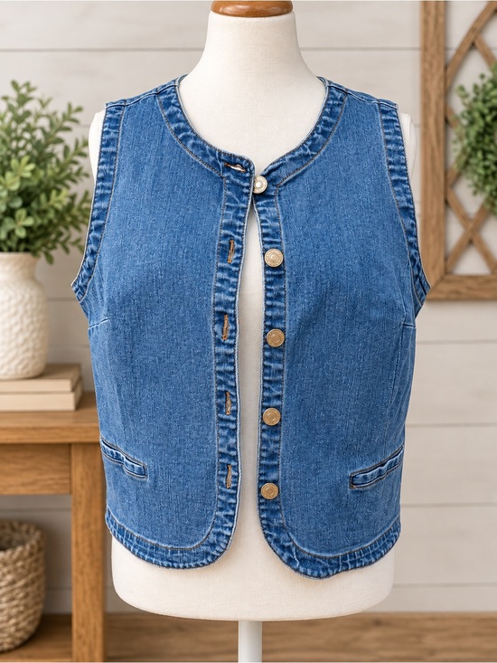 Nine West Jackets & Blazers - Nine West Blue Denim Button-Front Camisole Vest